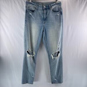 American Eagle Distressed Ripped Mom Jean